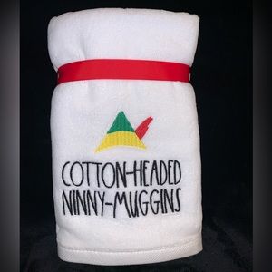 Rae Dunn Elf “Cotton Headed Ninny Muggins” Hand Towel Set of 2 NEW w/Tags